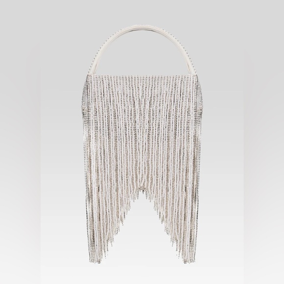 RETROFETE ESTEL SMALL EMBELLISHED Sequin PEARL FRINGE BAG Clutch - Picture 3 of 16